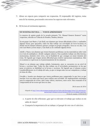 11EDUCACIÓN PRIMARIA * SEXTA SESIÓN ORDINARIA


 