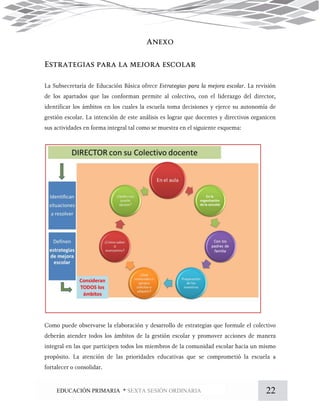 22EDUCACIÓN PRIMARIA * SEXTA SESIÓN ORDINARIA
 