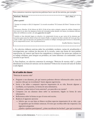 31EDUCACIÓN PRIMARIA * SEXTA SESIÓN ORDINARIA







 