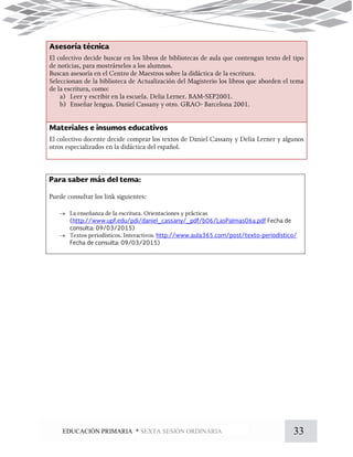 33EDUCACIÓN PRIMARIA * SEXTA SESIÓN ORDINARIA


 