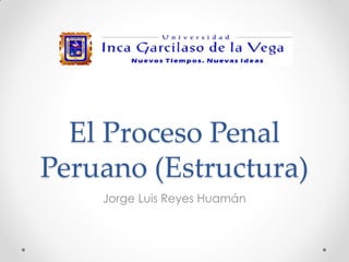 El Proceso Penal
Peruano (Estructura)
Jorge Luis Reyes Huamán
 