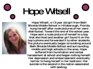 Sexting Laws It is illegal for anyone to knowingly allure or advocate a minor to send a nude or semi-nude photograph of themselves. It is also illegal for anyone to have possession of photographs of minors displaying breasts, buttocks, genitals or minors engaged in sexual acts. Anything that is considered “harmful” to a minor is illegal.  