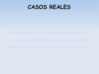 CASOS REALES
http://elpais.com/diario/2010/02/10/sociedad/1265756404_850215.html
http://www.lavozdegalicia.es/noticia/galicia/2014/05/20/investigan-segundo-sexting-menores-vigo-semana/0003_201405G20P7991.htm
http://www.elcorreo.com/vizcaya/v/20110731/pvasco-espana/graba-chicas-desnudas-traves-20110731.html
 