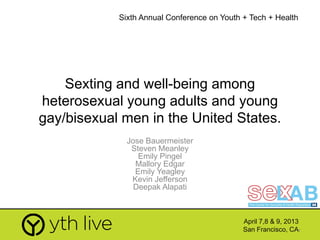 Sexting and well being among Young Gay Men and MSM in the US | PDF