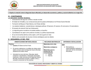 SEXTO 1 plan de desarrollo curricular de Bolivia | DOCX