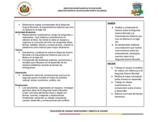 SEXTO 1 plan de desarrollo curricular de Bolivia | DOCX