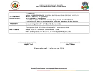 SEXTO 1 plan de desarrollo curricular de Bolivia | DOCX