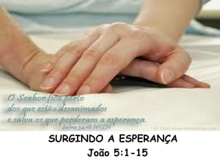 SURGINDO A ESPERANÇA
João 5:1-15
 