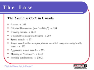 Uttering Criminal Code Sexual Assault and Harassment Slideshare Version | PPT