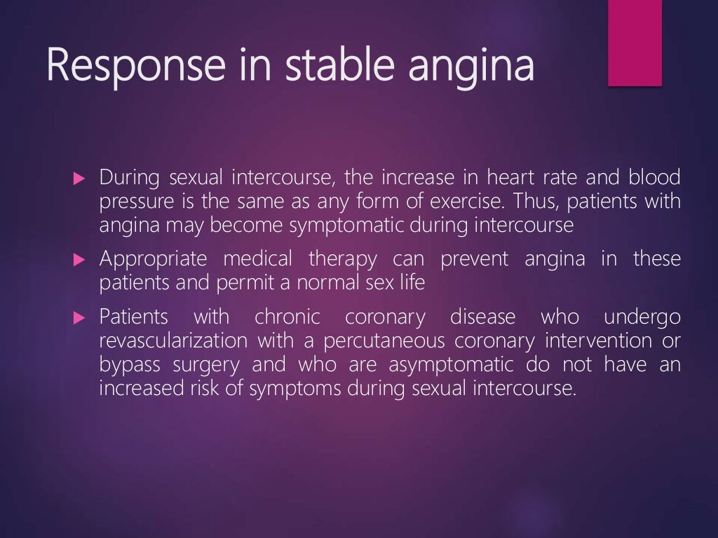 Sexual Activity In Patients With Heart Disease