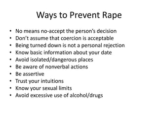 Substance Abuse and Sexual Assault/Rape | PPTX