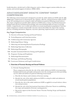 Sane Competency Sexual assault nurse education | PDF