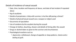 sexual assault seminar.pptx. how to approach and manage assault victims ...