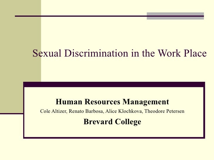 sex discrimination on the job sex discrimination on the job