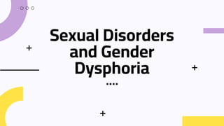 Sexual Disorders
and Gender
Dysphoria
 