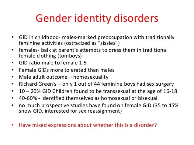 Sexual Disorders And Gender Identity Disorders