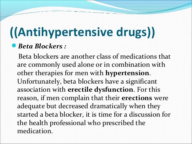 why beta blockers cause erectile dysfunction