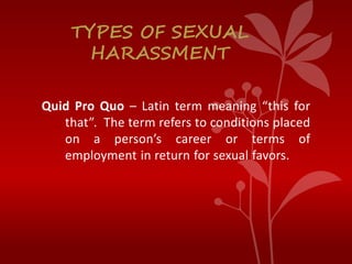 Sexual harassment in Workplace