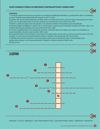 55
VOCÊ CONHECE TODOS OS MÉTODOS CONTRACEPTIVOS? VAMOS VER?
Definições
1.
2.
3.
4.
5.
6.
7.
8.
Diagrama
2
1
7
4
8
5
3
6
N
 