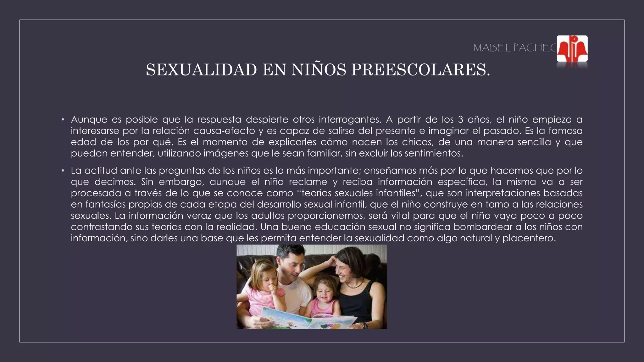 Sexualidad en niños de edad preescolar | PPTX