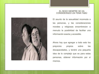 Sexualidad para personas con discapacidad | PPTX