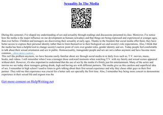 Sexuality In The Media | PPT
