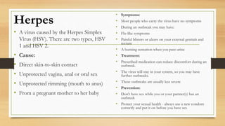 Sexually Transmitted Infections (STI’s) Presented By Theresa Lowry ...