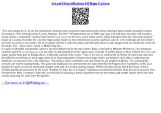 Sexual Objectification Essay | PPT