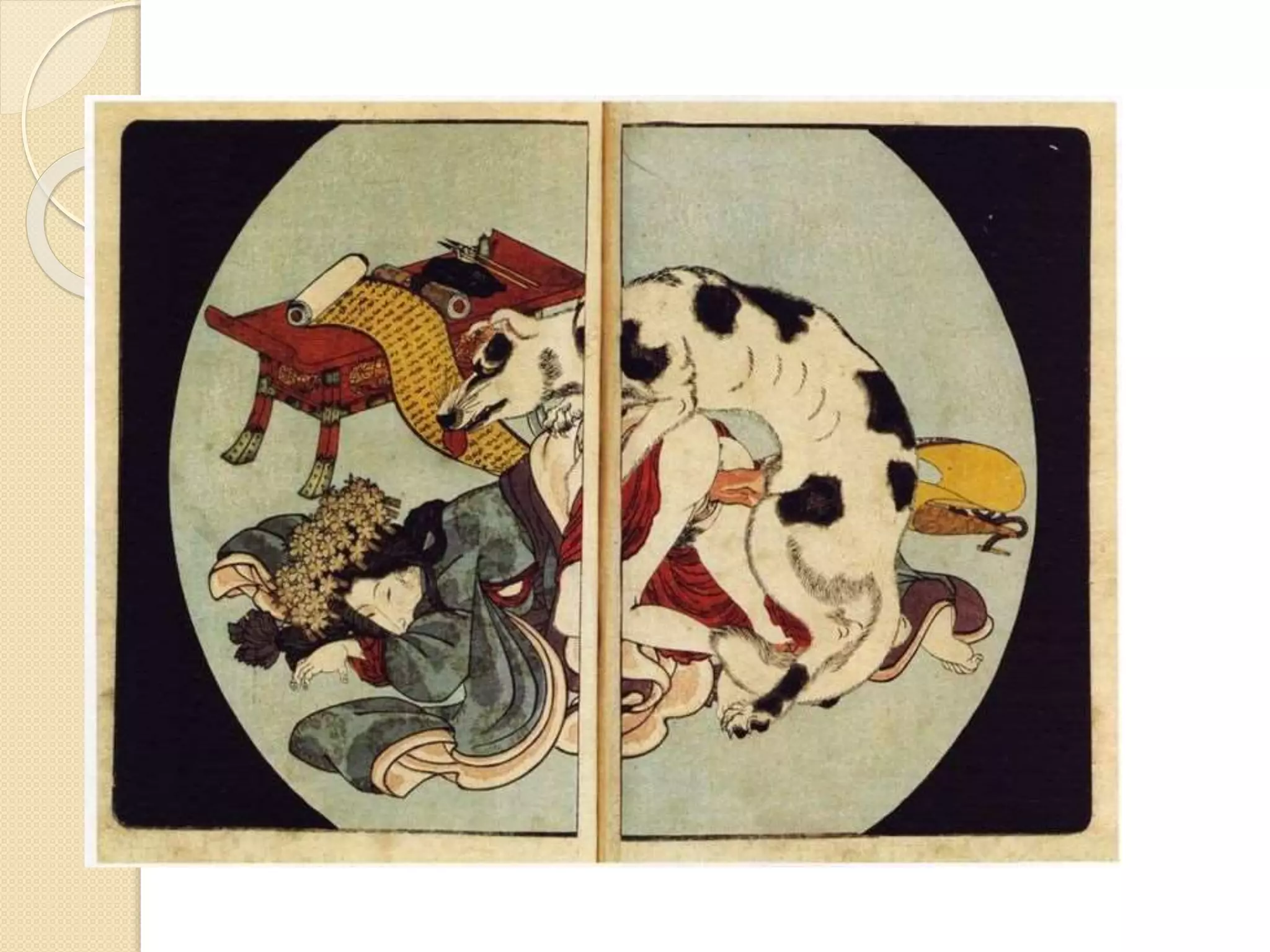 Egri, katta va yalangoch ayol