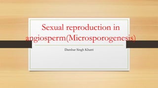 Sexual reproduction in
angiosperm(Microsporogenesis)
Dambar Singh Khatri
 