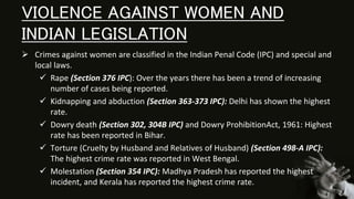 Sexual violence against women and the law in India | PPTX