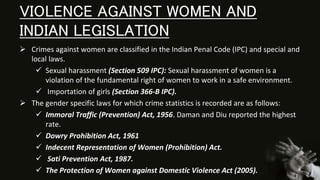 Sexual violence against women and the law in India | PPTX