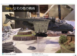 Sexyなその他の戦術

第三者への情報開示を一切禁止します。
Copyright © 2013 Anagrams Inc. All Rights Reserved.

｜ 186

 