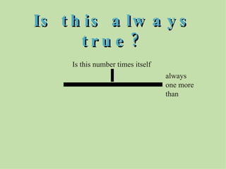 Is this always true? always  one more than Is this number times itself 