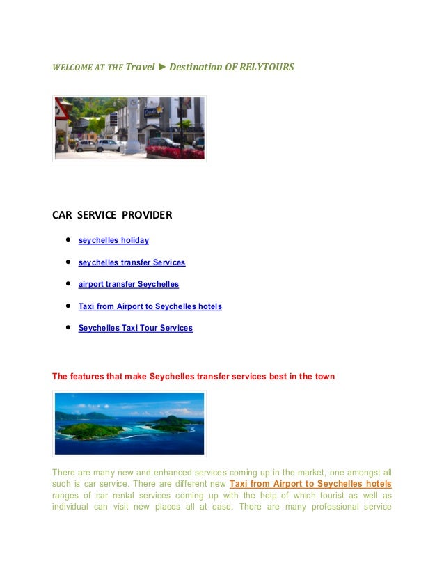 Taxi from Airport to seychelles transfer Services hotels