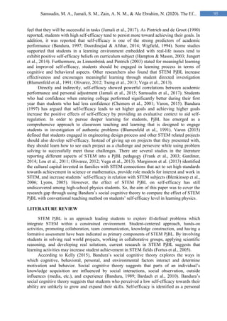 Gardiner Math Problem Solving The Effect of STEM Project Based Learning on Self-Efficacy among High ...