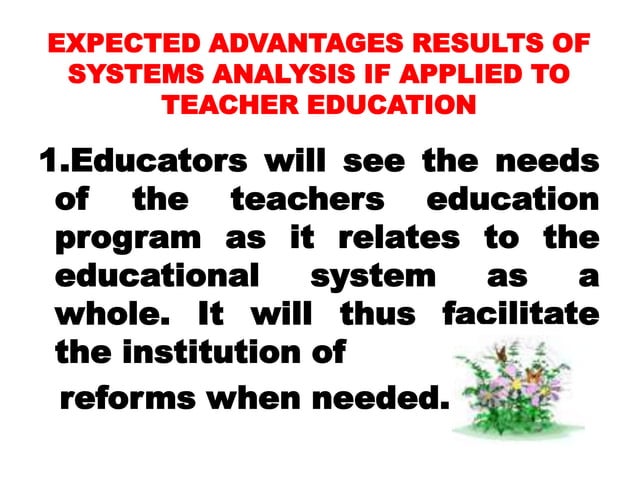SYSTEM ANALYSIS IN EDUCATION PPT