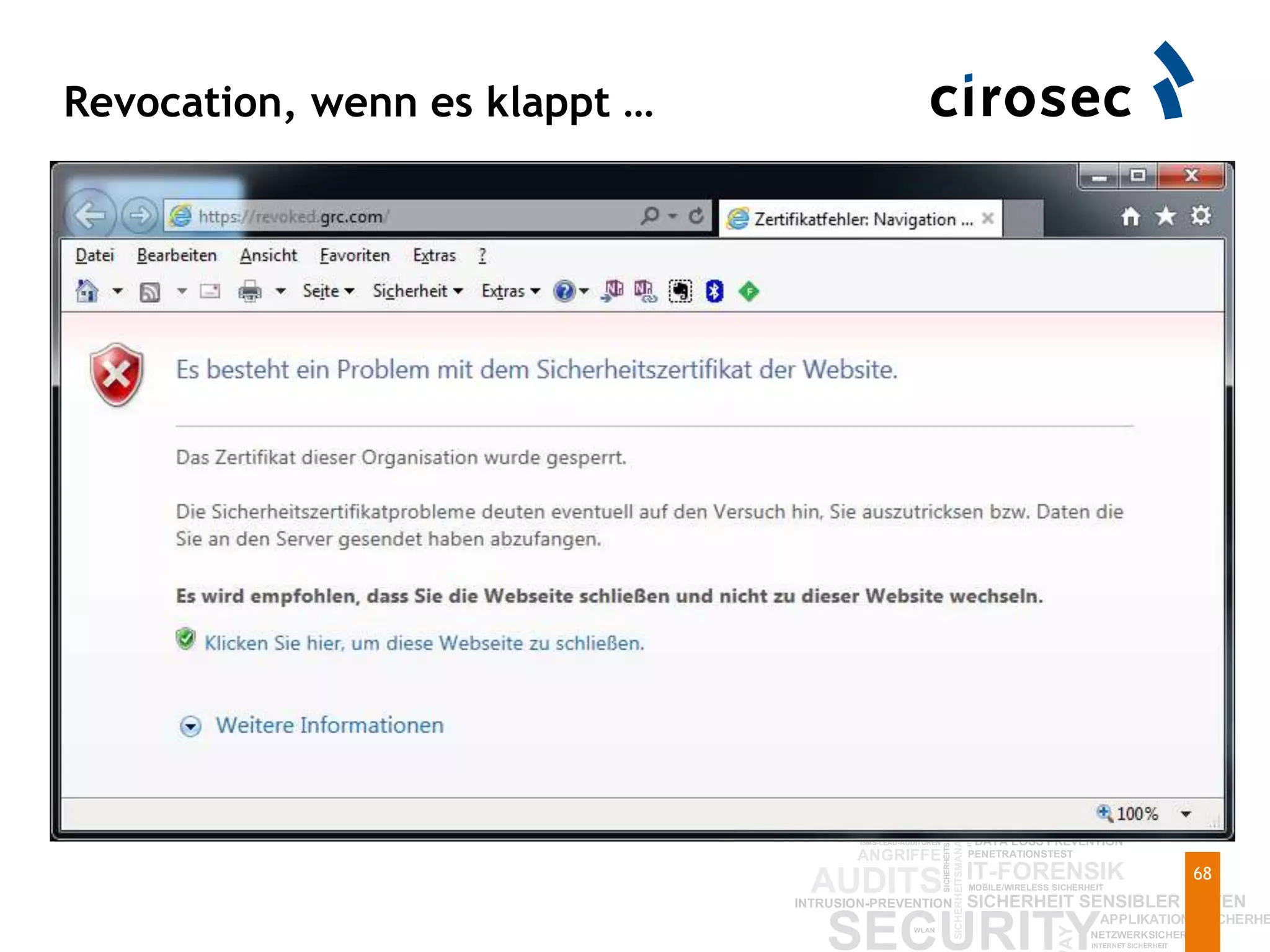 Revocation, wenn es klappt …
68
 