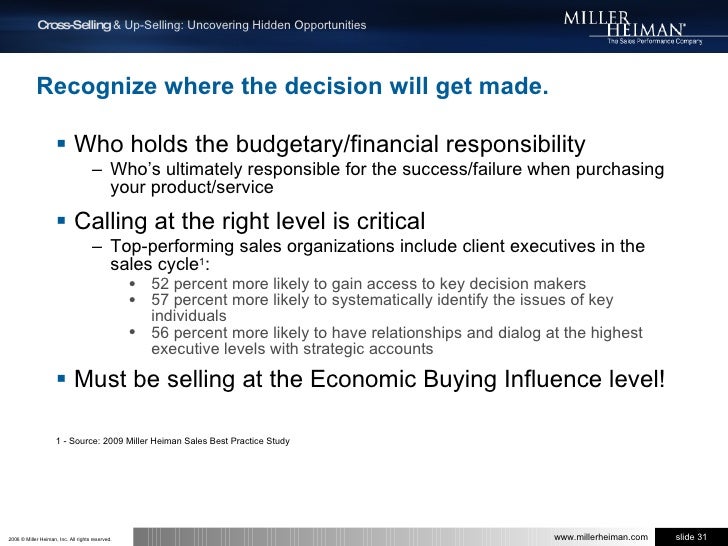 CrossSelling & UpSelling with Miller Heiman