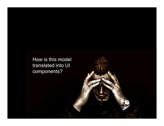 How is this model
translated into UI
components?




              © Lars Vogel and others, Licensed under Creative Commons by-nc-nd-3.0 (de)
 