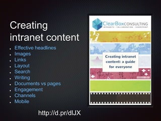 Intranet content tactics - Interaction 2014