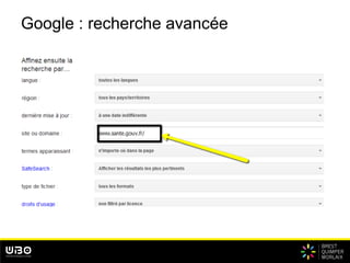 Google : recherche avancée
 