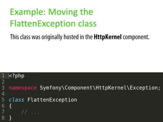 Example: Moving the
FlattenException class
 
