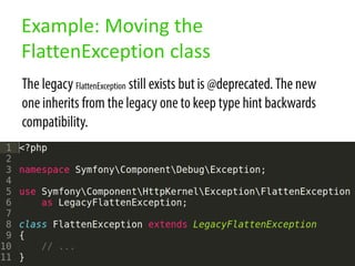 Example: Moving the
FlattenException class
 
