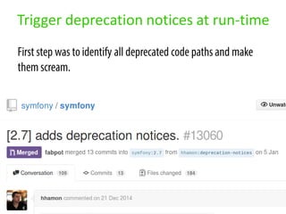 Trigger deprecation notices at run-time
 