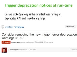 Trigger deprecation notices at run-time
 