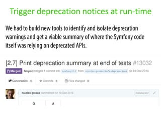 Trigger deprecation notices at run-time
 