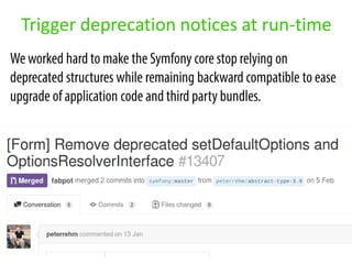 Trigger deprecation notices at run-time
 