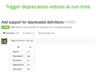 Trigger deprecation notices at run-time
 