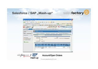 Salesforce / SAP „Mash-up“




                  © www.salesfactory42.com
 